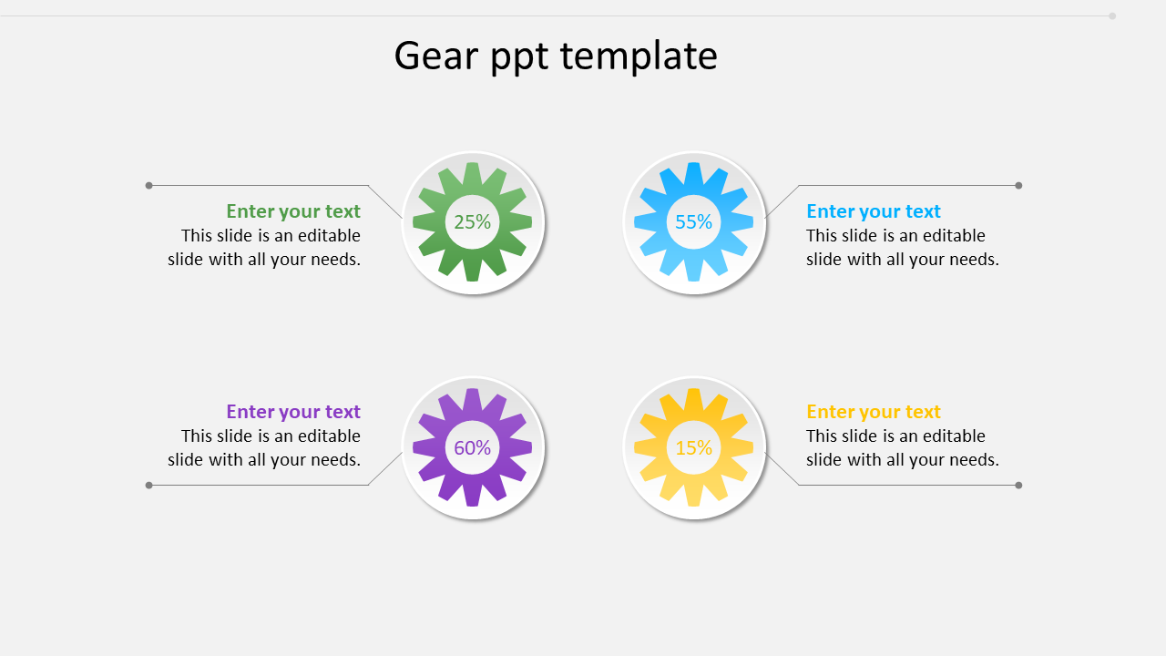 Stunning Gear PPT Template Presentation For Clients